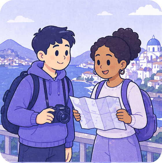 Two people travelling in China